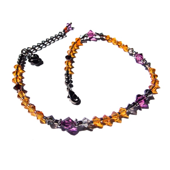 BudgetLuxuries Jewelry - Ankle Bracelet Orange Purple Black Rose Charm Boho